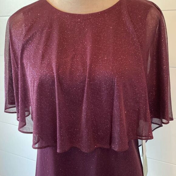 Danny and Nicole Burgundy Cocktail Dress Size 10 - Picture 5 of 10